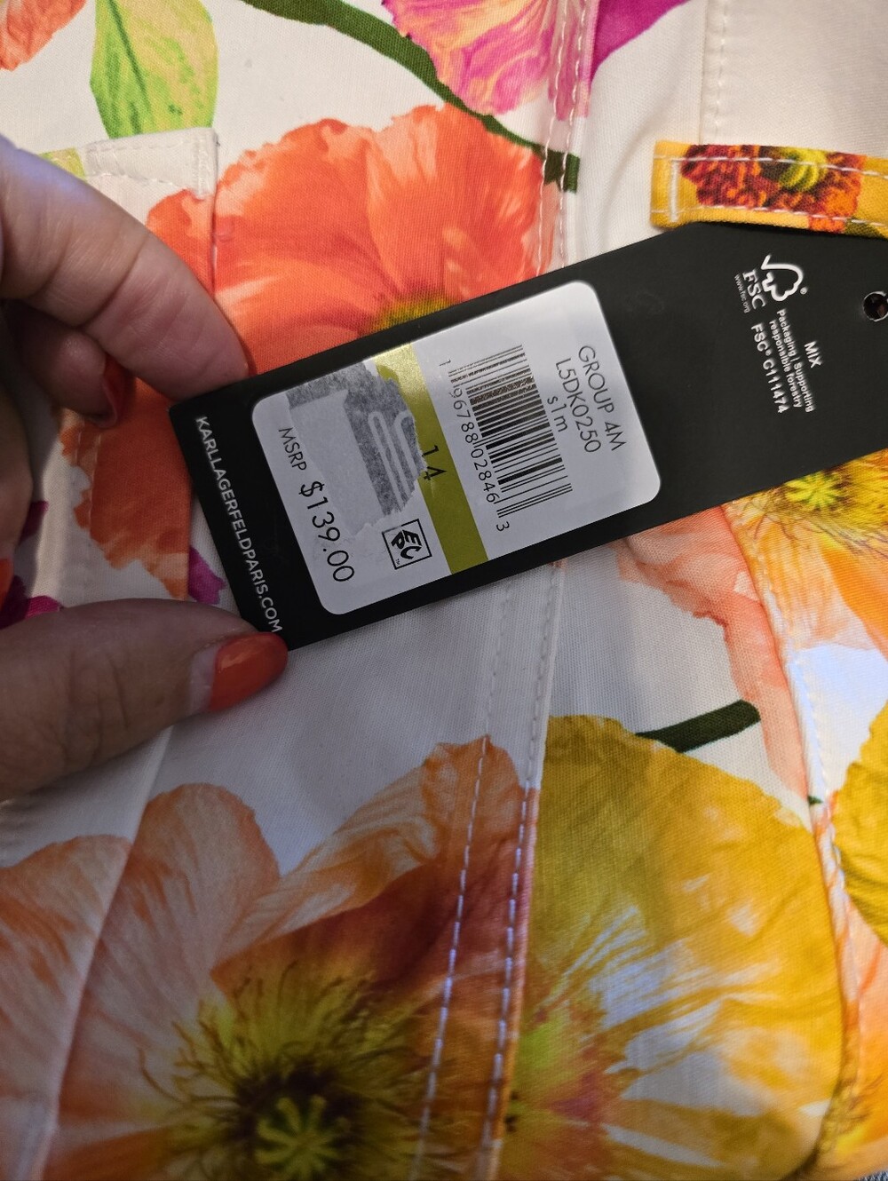 Karl Lagerfeld Paris Women's Floral-Print Straight-Leg Pants, NWT Size 14 - Picture 5 of 6